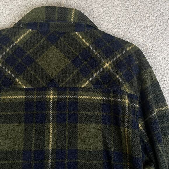 Freedom Foundry Shirt Mens XL Fleece Button Up Green Blue Plaid Flap Pockets - Picture 8 of 12